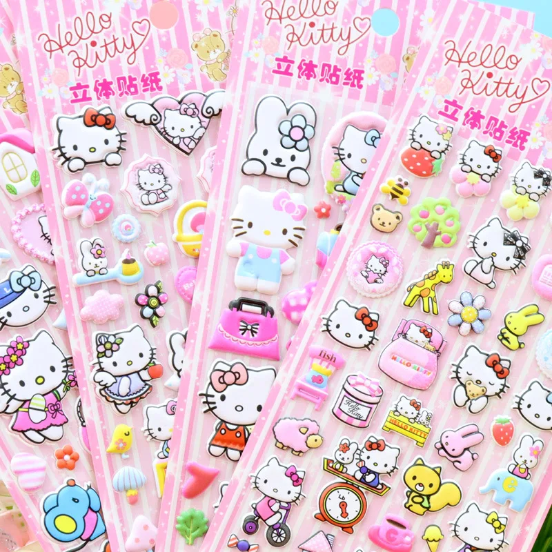 

Children's HELLO KITTY Three-dimensional 3D Bubble Stickers Girls Cute Cartoon Kitty Mobile Phone Decoration Stickers