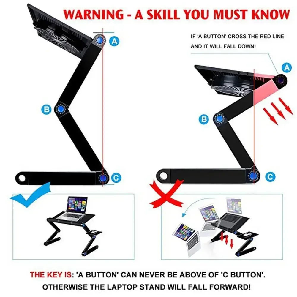 Laptop Stand Aluminum Alloy Laptop Table Folding Notebook Desktop Stand With Cooling Fan Bed Laptop Tray Desk Study Desk Bed Office Bookshelf