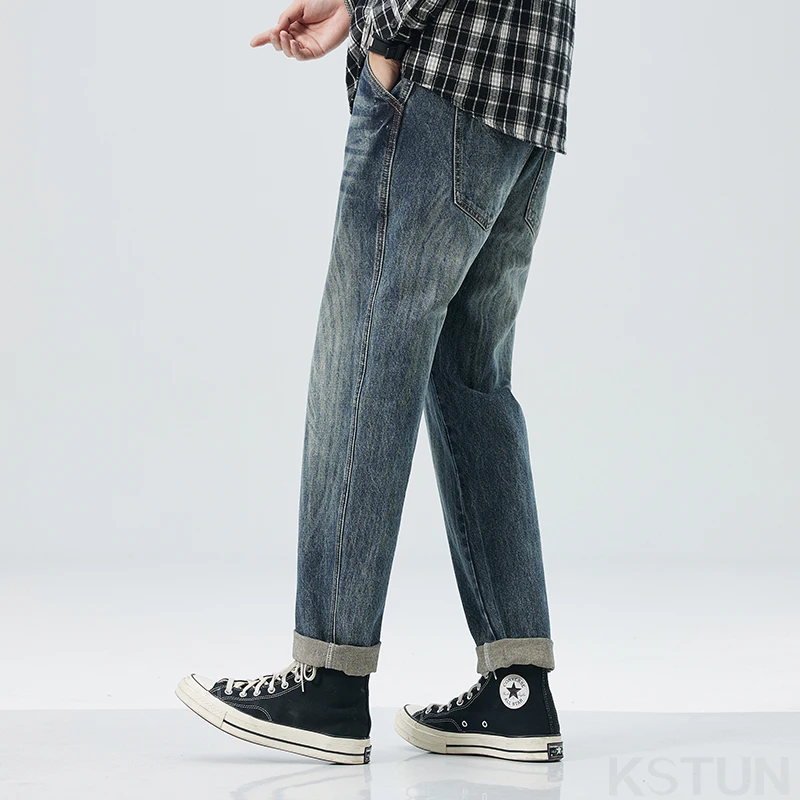 KSTUN Mens Vintage Baggy Pants Men Harem Jeans Loose Fit Casual Streetwear Spring and Autumn Men's