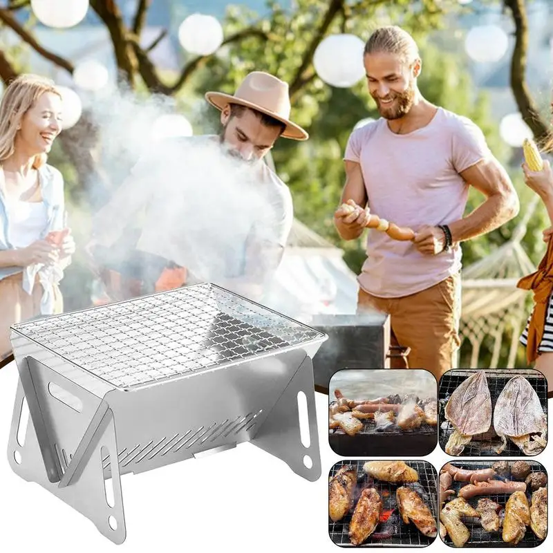 

Kitchen Accessories BBQ Grill Stainless Steel BBQ Grill Outdoor Charcoal BBQ Kitchen Gadgets Camping Barbecue Rack For Picnics