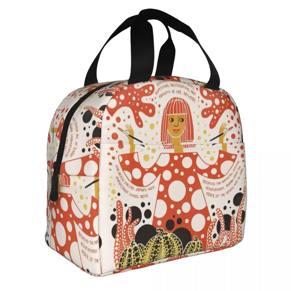 

Yayoi Kusama Polka Insulated Lunch Bag Portable Pumpkin's Girl Lunch Container Thermal Bag Tote Lunch Box Work Travel Men Women