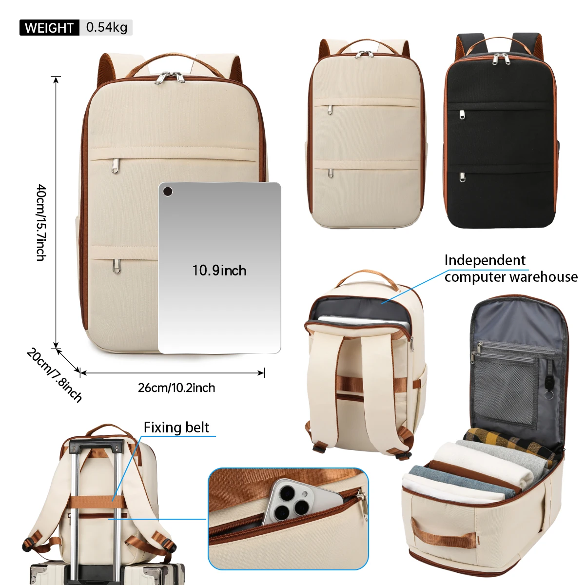 Large-Capacity Travel Backpack, Commuter Women's Travel Lightweight Backpack, School Bag, Computer Bag, Mountaineering Bag, William Boarding Bag, Overseas Business Trip Meeting