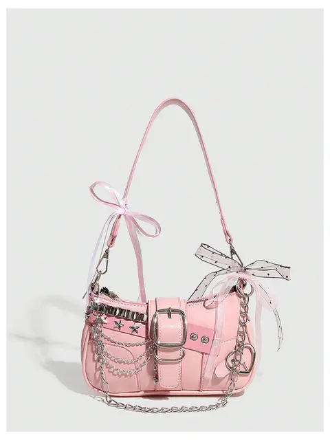 Juicy Couture Y2k Pink Shoulder Bag Women's Y2k Aesthetic Shoulder