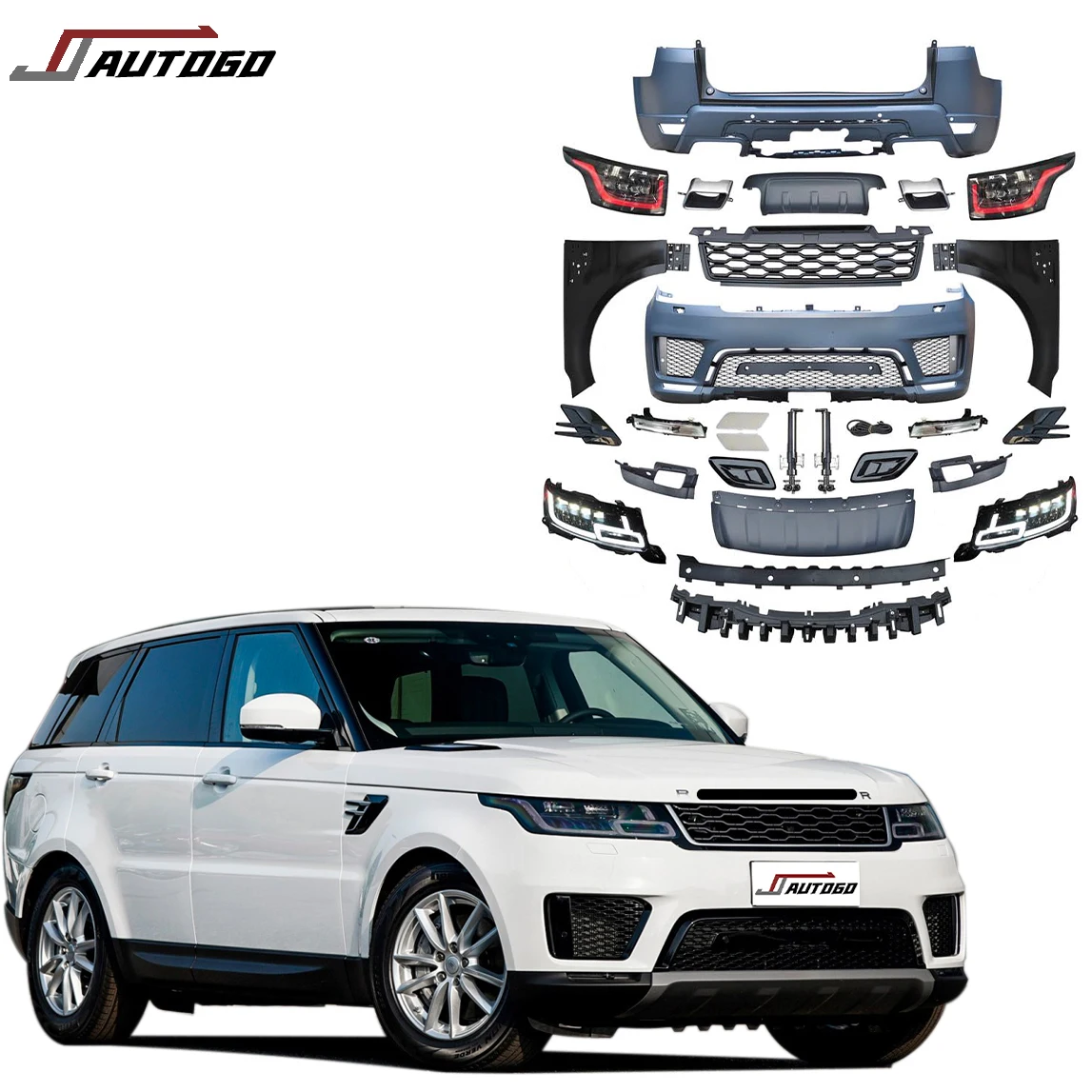 

Factory Hot Sale Body Kit For Range Rover Sport 2014-2017 upgrade to 2020 OEM Front+Rear Bumper assembly with Grille Side Skirt
