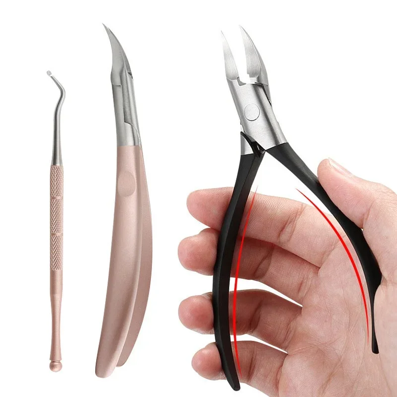 

2Pcs/set Paronychia Improved Stainless Steel Nail Clippers Trimmer Ingrown Pedicure Care Professional Cutter Nipper Tools