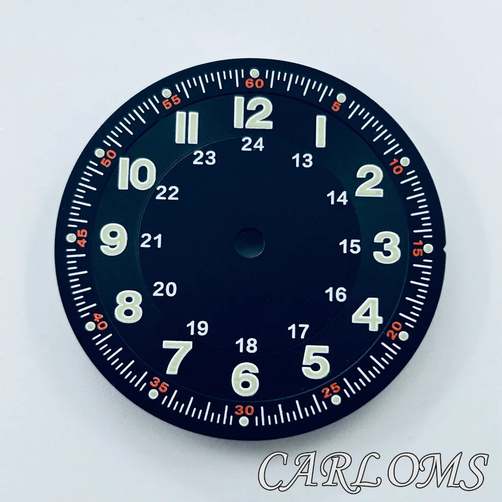 29mm Matte Black/Blue/White Watch Dial Without Logo