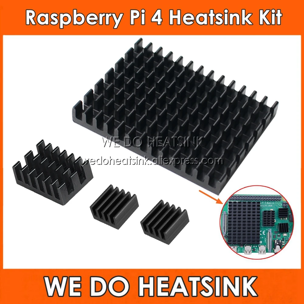 We do heatsink 4pcs set diy raspberry pi aluminum heatsink kit with