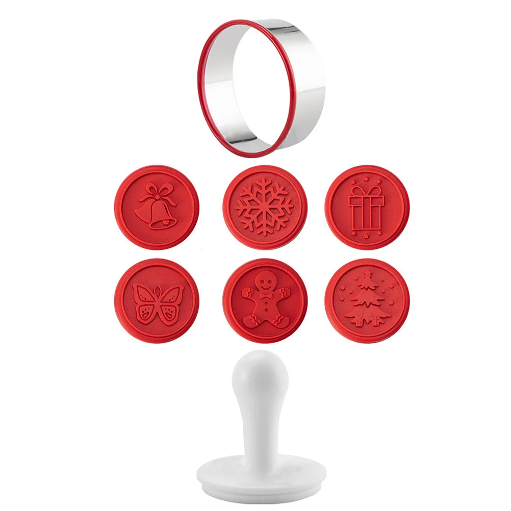 

1 Set of Silicone Cookie Stamp Decorative Biscuit Stamp Christmas Cookie Mold Cookie Supply