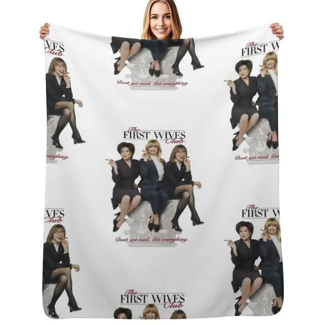 Affiche du film First Wives Club (1996) - Goldie Hawn, Bette Midler, Diane Keaton, couverture en fausse fourrure, couverture douce et chaude pour lit 1