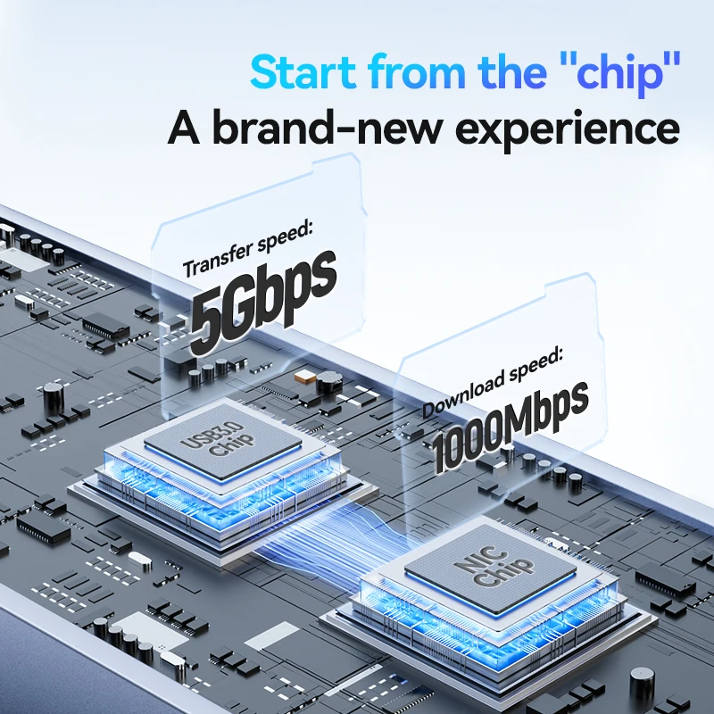 USB/USB-C 1000Mbps 이더넷 랜 어댑터 USB3.0 허브 RJ45 기가비트 네트워크 카드 3포트 USB3.0 허브 도킹 스테이션 PC용