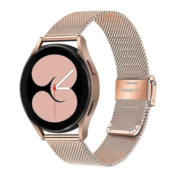 For samsung galaxy watch 4 5 6 band + case 40mm 44mm mesh loop Stainless steel strap bling case Tempered glass screen protector - Image 2