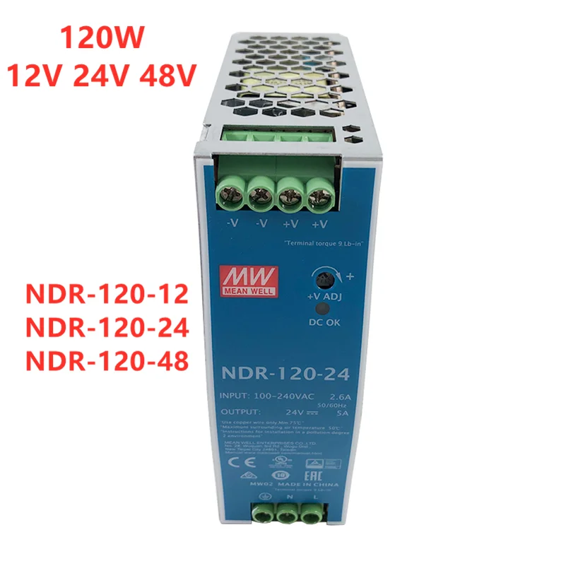 

MEAN WELL Industrial Din Rail 120 Вт тонкий одиночный выходной импульсный источник питания 12 В 24 в 48 в