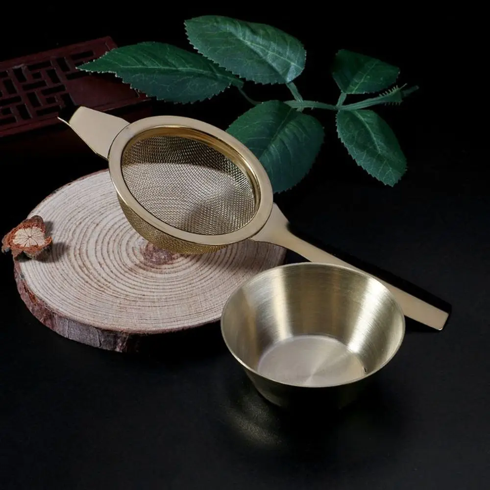 1set Fine Tea Strainer Filters Kongfu Stainless Steel Mesh Colander Reusable Teapot Infuser With Handle Cookware