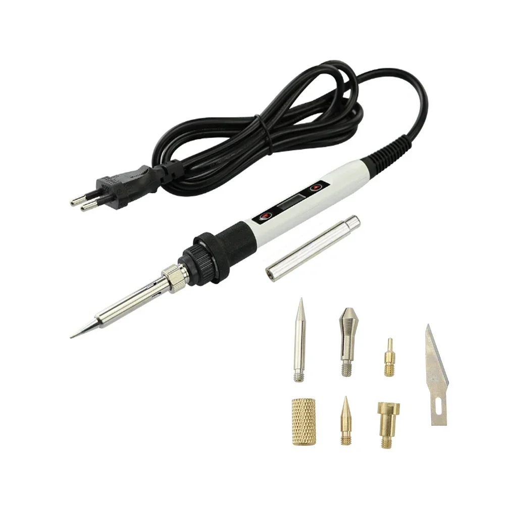 

Adjustable Soldering Iron Tool Burning Electric Embossing Kit Welding Temperature Pen Pyrography Carving Wood
