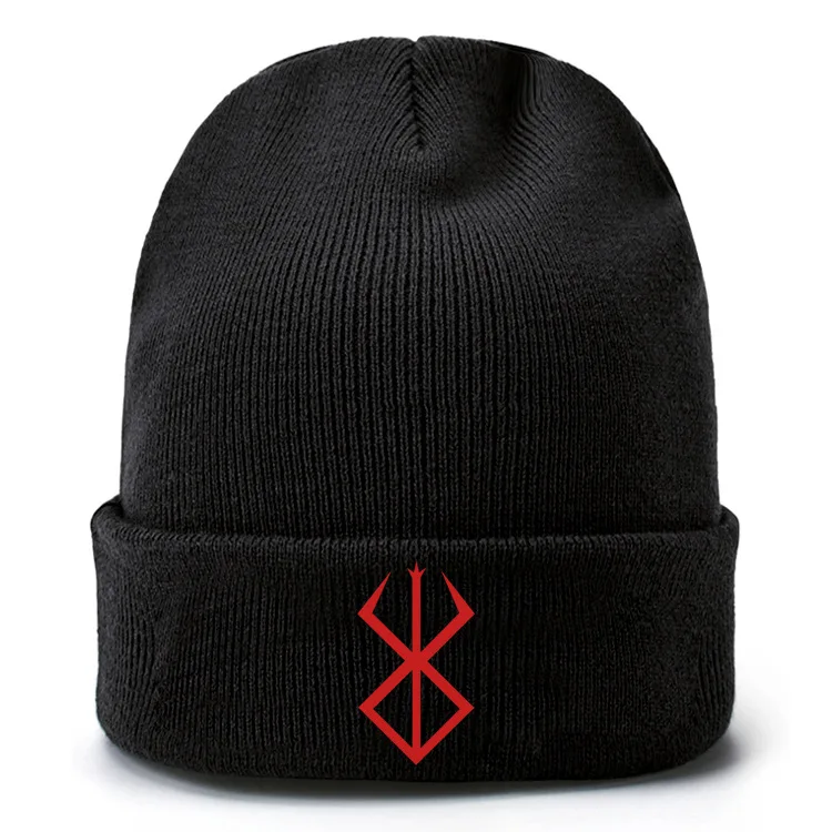 

BERSERK Anime Hat Baseball Caps Knitted Winter Warm Hats Men Women Boys Girls Elastic Black