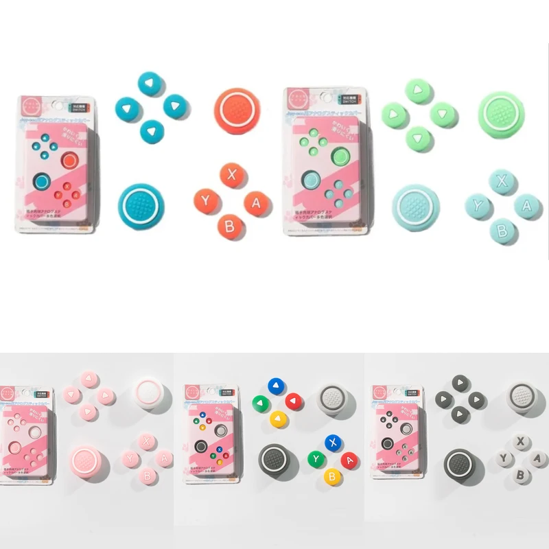 New Design Silicone Soft D pad Cross Button ABXY Key Sticker Skin Case For Switch Oled
