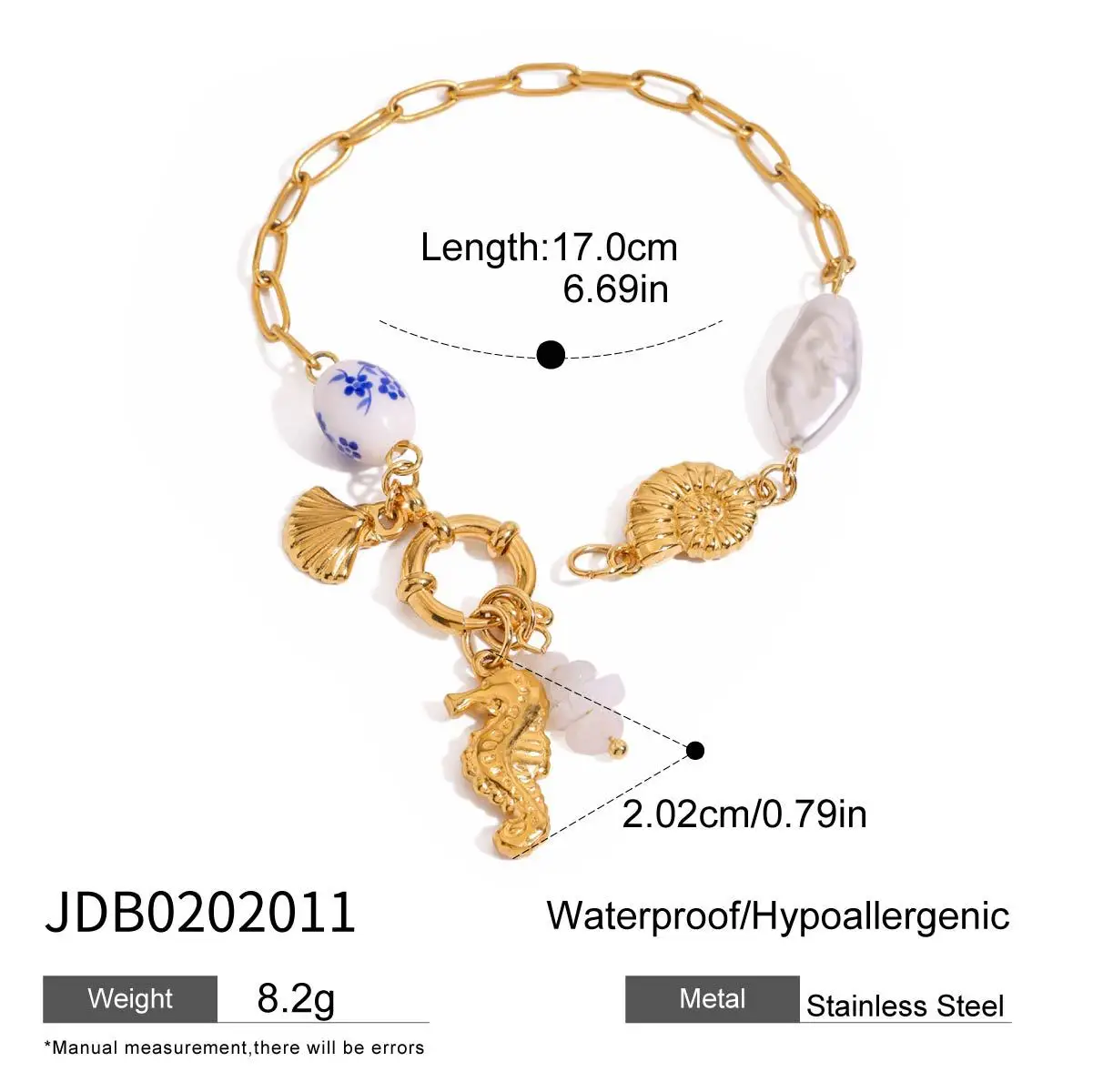 Summer Beach Conch Shell Starfish Pendant Charms Handmade Weave Beads Metal Bracelets for Women Girls Holiday Gifts Chic Jewelry