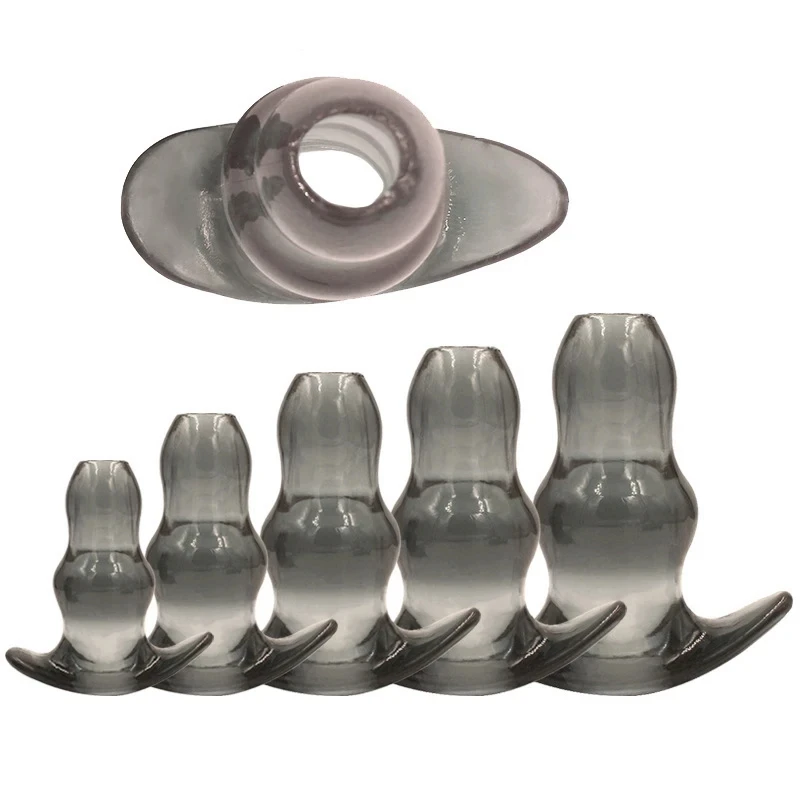 Anal Plug Dilator Silicone Hollow Anal Plug Prostate Massager Soft Speculum Masturbation Transparent Butt Plug AnalDilator Massager Erotic Sex Toy