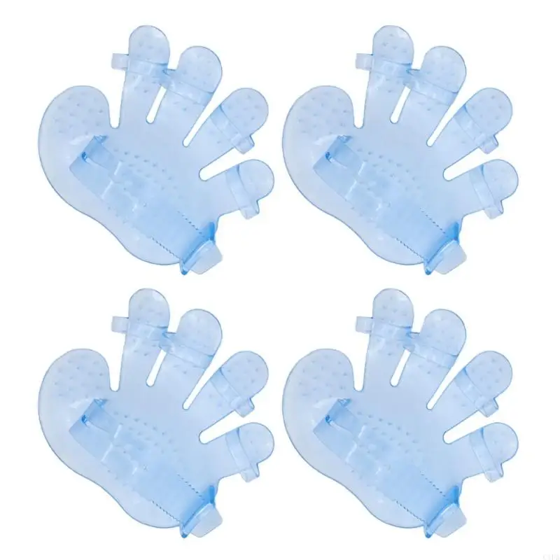 4pcs Pet Grooming Gloves Five Finger Washing Glove Pet Hair Remover Glove for Easy Bathing