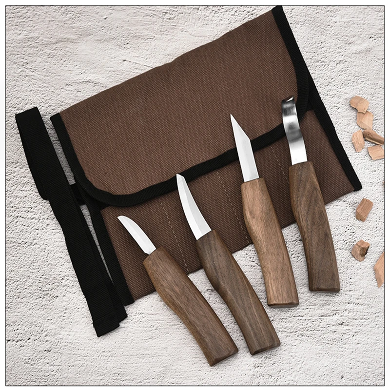 1/4/7PCS DIY Hand Chisel Wood Carving Tools Spoon Knife Woodcut