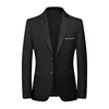 Blazer Fashion Men Business Casual Solid Color British Style Wedding Gentleman Slim Professional Formal Suit Blazer 4