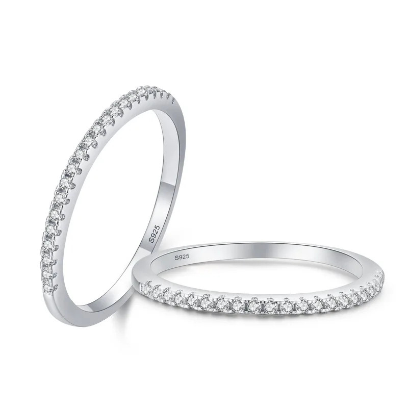 

CYJ AAA Zircon 100% S925 Sterling Silver Stackable Band Wedding Ring European For Women Birthday Party Wedding Girl Jewelry