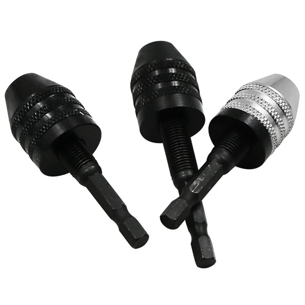 Mini Keyless Drill Chuck 0.3-8mm Self-Tighten Electric Drill Bits Collet Fixture Tools 1/4" Hex Shank Quick Change Converter