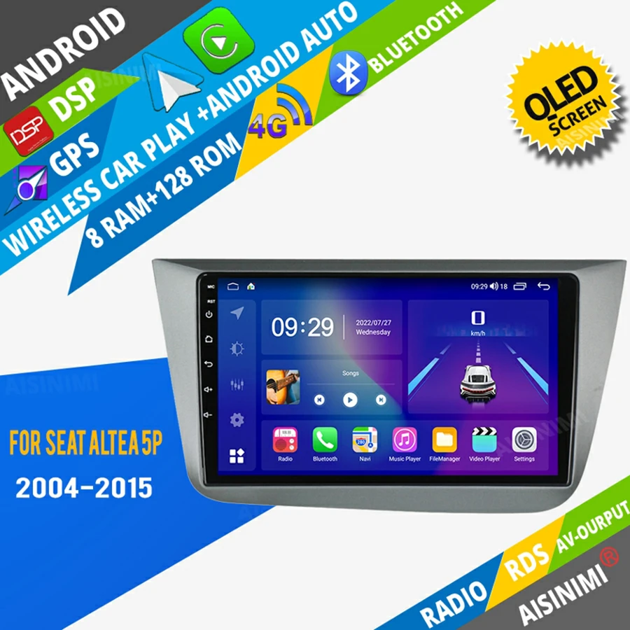 

AISINIMI автомобильный dvd-плеер на основе Android навигация для Seat Altea 5P 2004-2015 автомобильное радио автомобильное аудио Gps мультимедийный стерео монитор