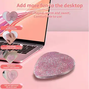 Mouse Love 2.4G/Bluetooth Diamante brillante Design creativo Regolazione DPI a tre livelli Mouse Plug And Play per ufficio e apprendimento
