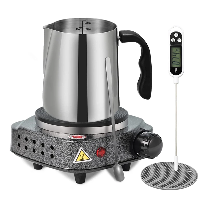 

Candle Making Kit Metal With Electronic Hot Plate Candle Making Supplies For Beginners,Anti-Scalding Pad Perfect Set US Plug