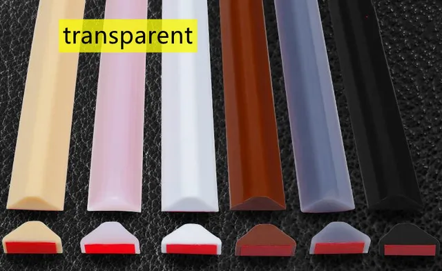 Multi-size Bathroom Water retaining strip Dry And Wet Separation Silicone Shower Barrier Dam Flood Self-adhesive door seal strip transparent