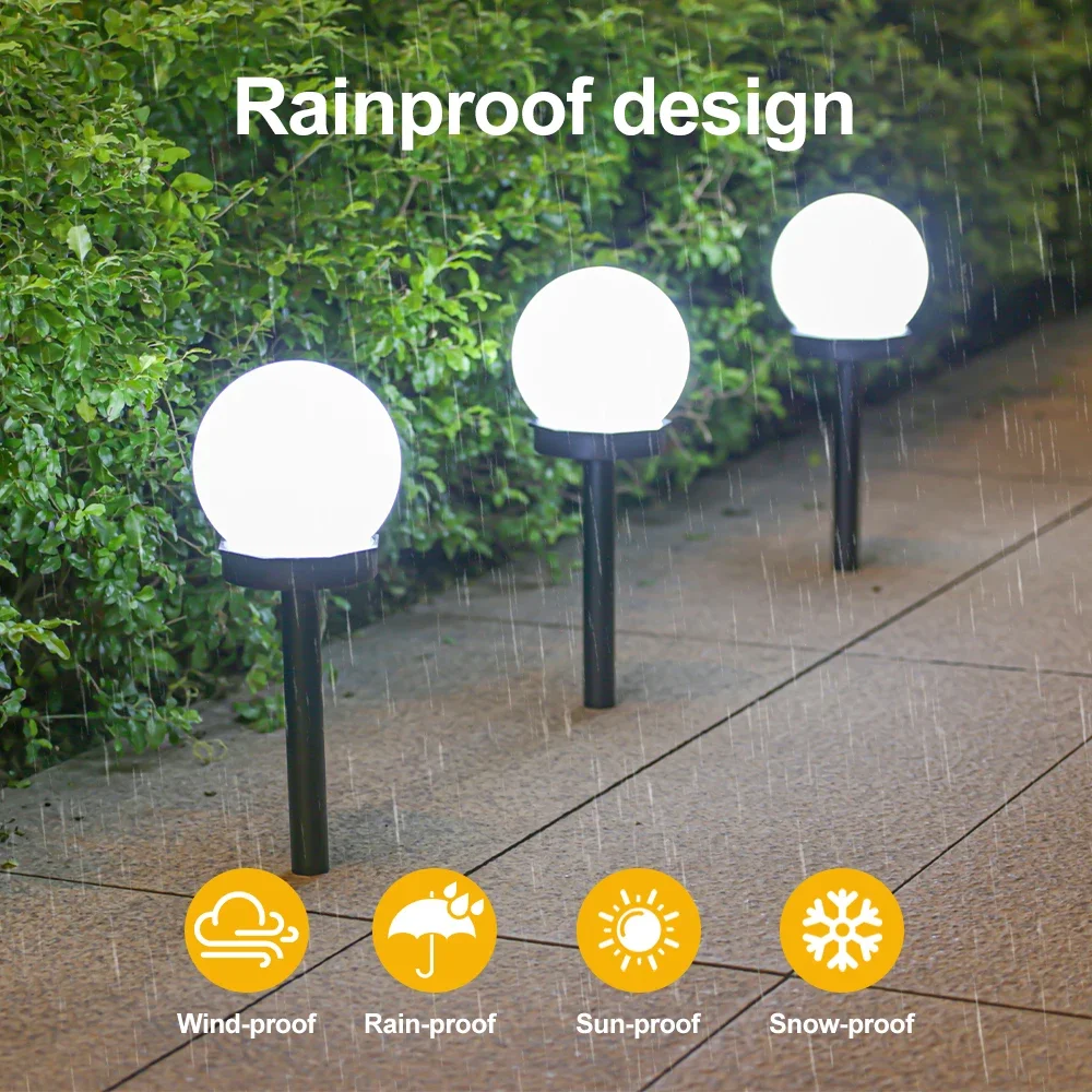 Solar LED Lights Outdoor 3 Pack /6 Pack Solar Globe Powered Garden Light Warm Light for Yard Patio Walkway Landscape In-Ground