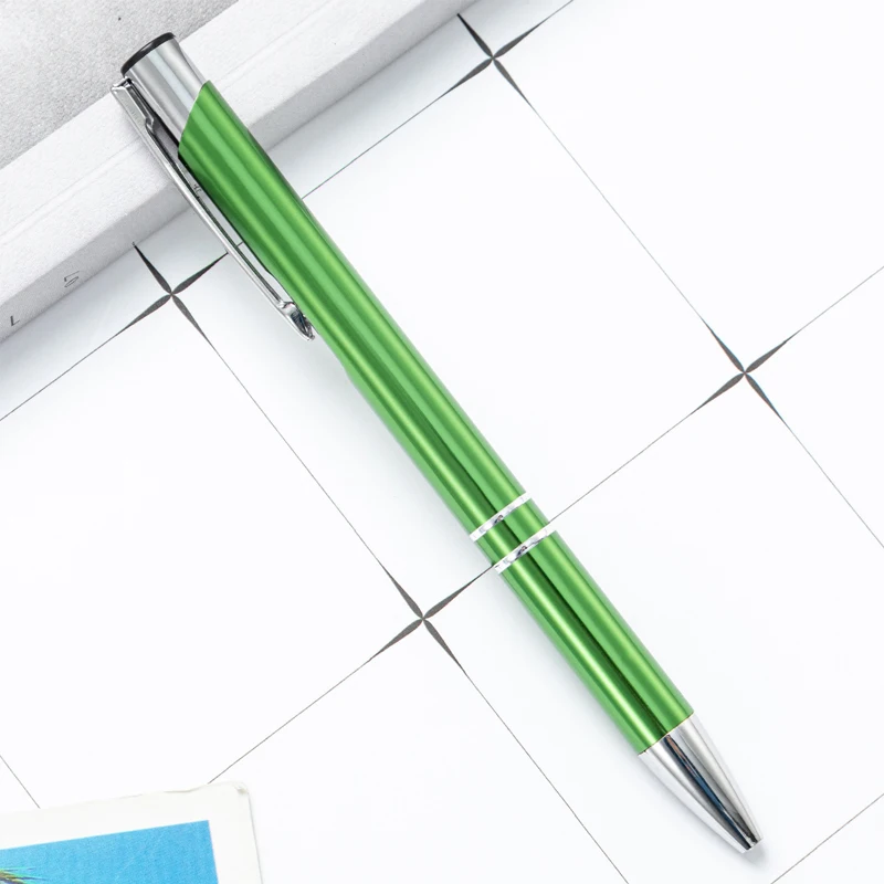 10Pcs 볼펜 개폐식 금속 볼펜 심플한 디자인 편안한 손 느낌 검정 잉크 부드럽고 비 잉크