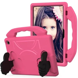 Durable Kids Tablet Case with EVA Hand Holder and Stand for Fire Max 11 2023 (Rose Red)