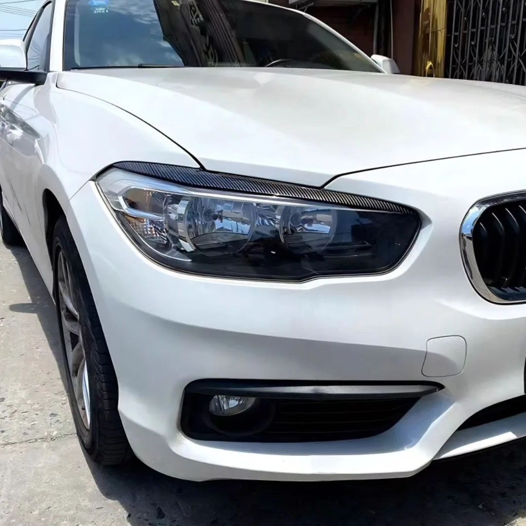BMW 1 시리즈 F20 F21 116d 118i 120i 120d M135i 2015-2019 차량용 프론트 헤드라이트 아이브로우 아이리드 글로시 블랙 트림 스타일링 개조