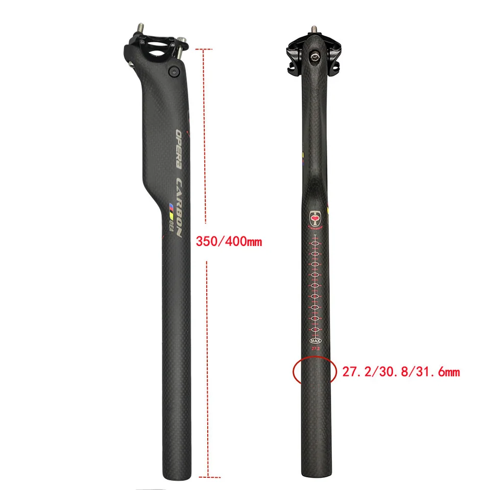 Tige De Selle Vélo Carbone 20mm Offset - Diamètres 27.2/30.8/31.6mm, Longueur Réglable, Neuf