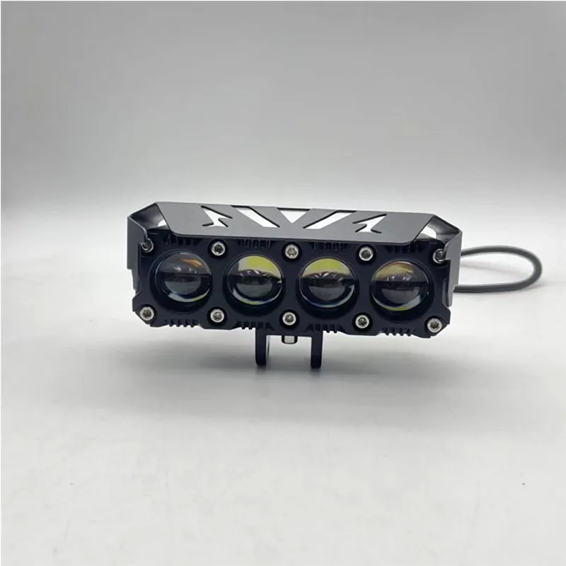Motorcycle LED Spotlight Dual Color Fog Lamps Car Trucks SUV Mini Lens Headlight Driving Light Motorcycle Accessories