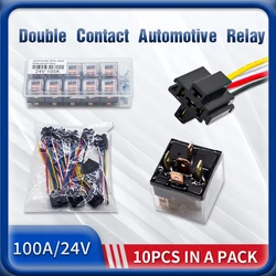 Waterproof Automotive Relay 12V 24V 4pin 5pin 80A 100A Car Relay With Black Red Copper Terminal Auto Relay With Socket