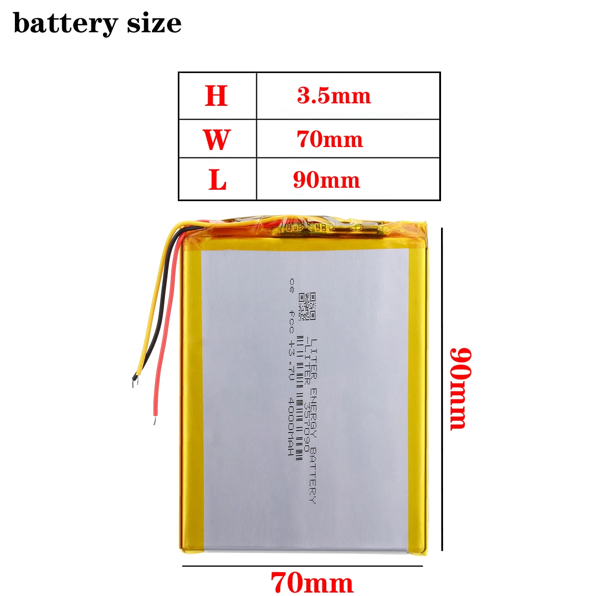 3 lines 357090 Battery 7" For Prestigio Grace 3118 3G PMT3118 Tablet Battery 3.7V 4000mah Polymer li-ion rechargeable battery