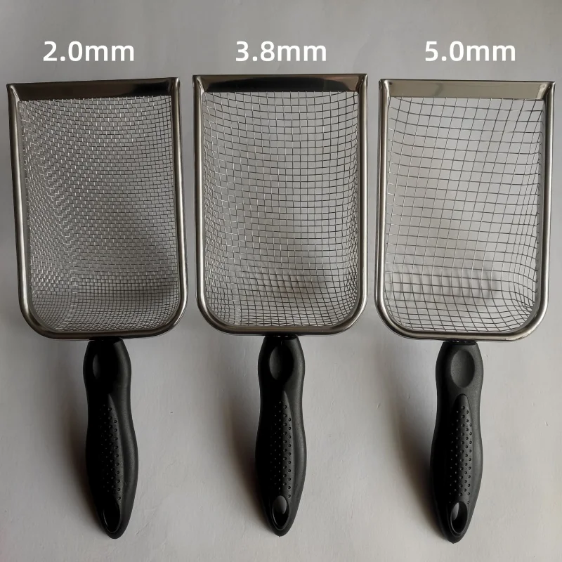 Stainless Steel Fine Mesh Cat Litter & Reptile Sand Sifter Shovel