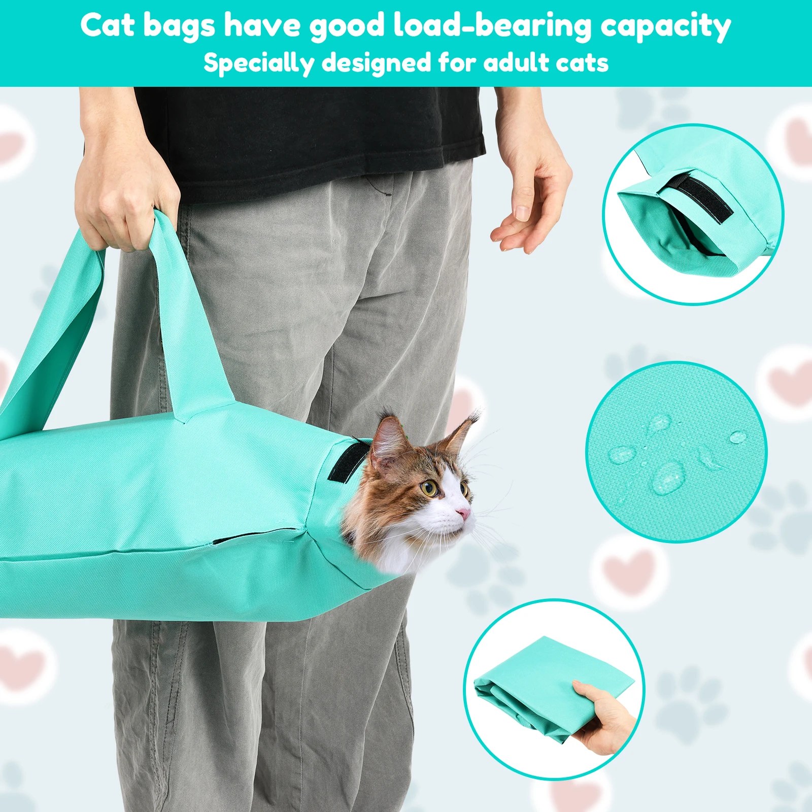 3Pcs Cat Shoulder Carrier Bag Canvas Anti-Scratching Cat Carrier Pouch Breathable Small Dog Carrier Bag Pet Supplies Accessories