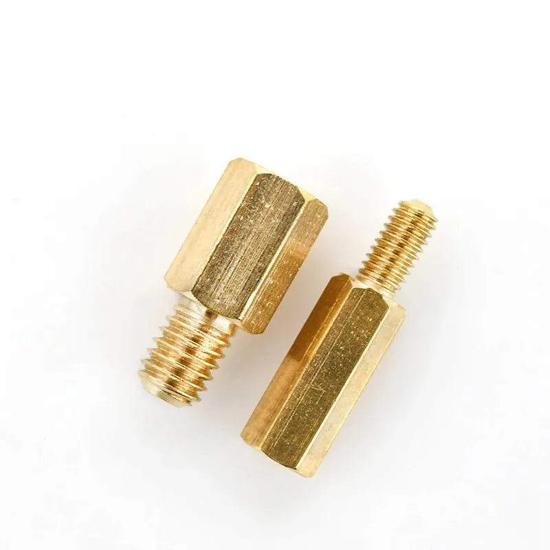 100PCS M2 M2.5 M3 M4 남성-여성 육각 황동 마더 보드 스탠드 오프 육각형 PCB 지원 랙 스터드 마운트 컬럼 간격 나사 볼트