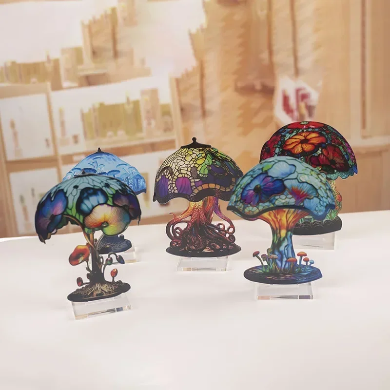 Resin Pendant Decoration Vintage Dyed Mushroom Plant Flower Series Snail Octopus Bedside