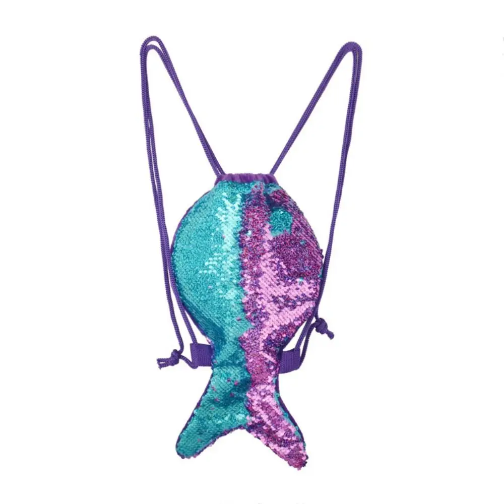 

Reversible Sequin Mermaid Tail Backpack Bling Multipurpose Drawstring Bags Storage Bundle Sundries Bag Travel