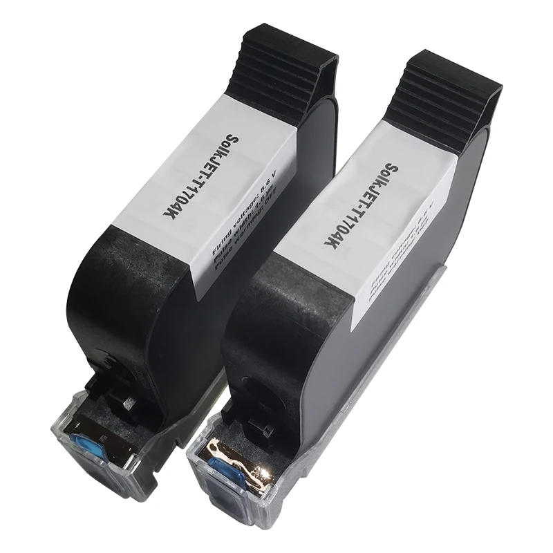 SolkJET-T1704K TIJ Inkjet Printer Solvent Black Ink Cartridge 12.7mm SolkJET 1704K