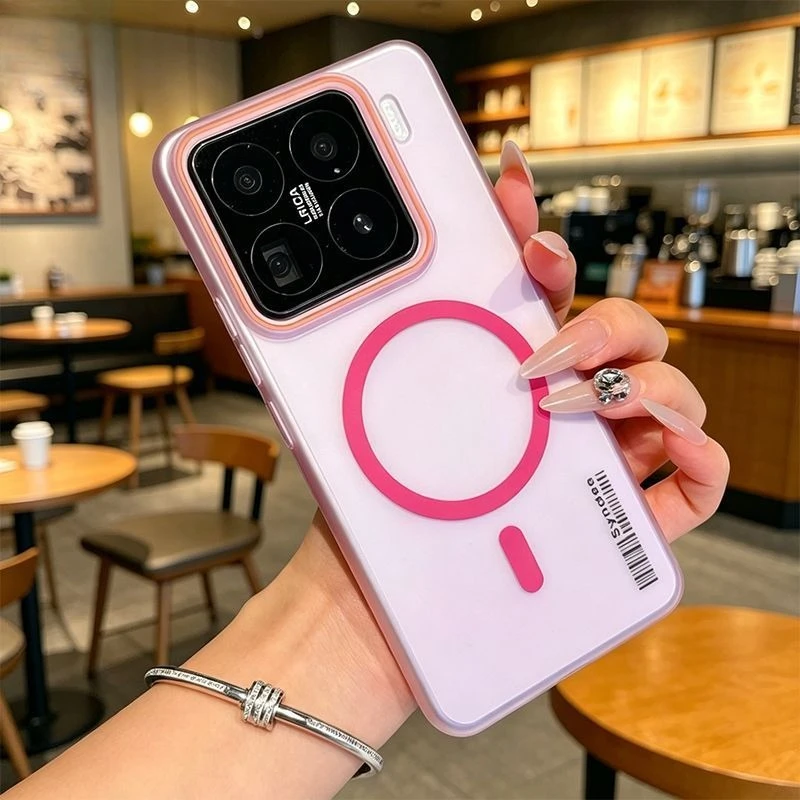Matte Clear Magnetic Phone Case with Magsafe-Compatible Wireless Charging