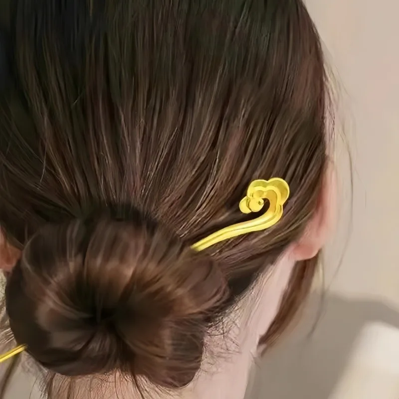 Women's Elegant Hair Stick Chinese Style Auspicious Cloud Hair Stick Daily Party Wear Girl Jewelry Accessories Hair Accessory 1pc