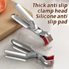 1pcs Plate Clamp Stainless Steel Clamp Lifter Gripper Anti Scald Clip Kitchen Supplies Plate Bowl Dish Pot Holder Bowl Clamp 2
