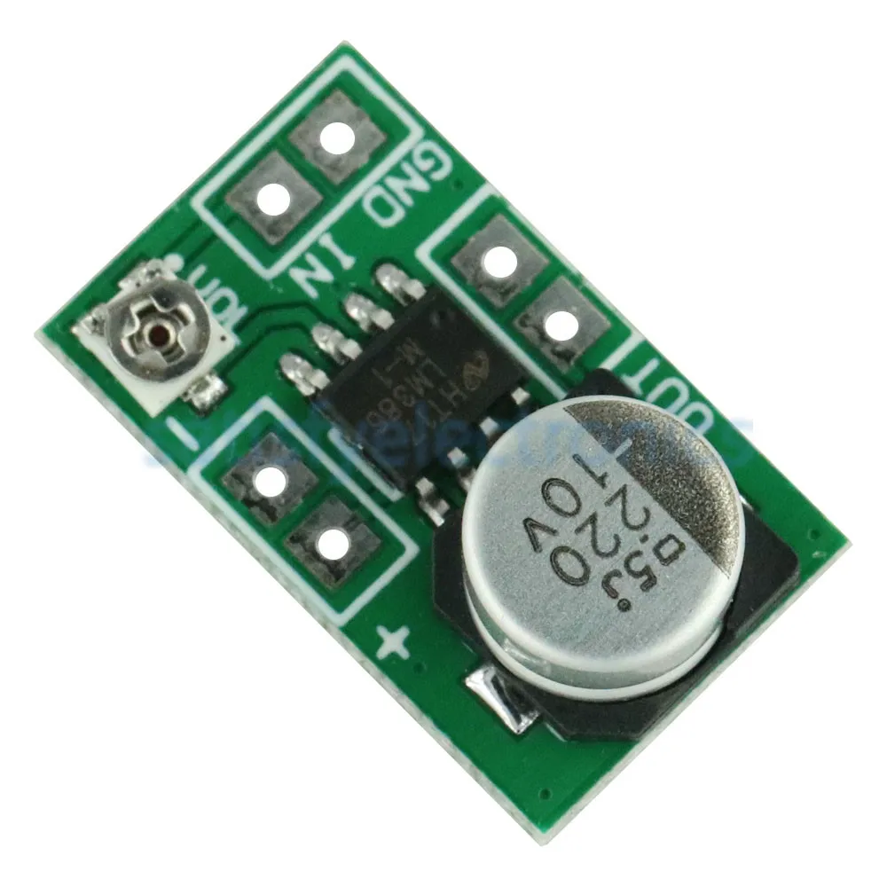 

NEW Mini LM386 Audio Power Amplifier Board DC 3~12V 5V Micro Amp Module 750mW