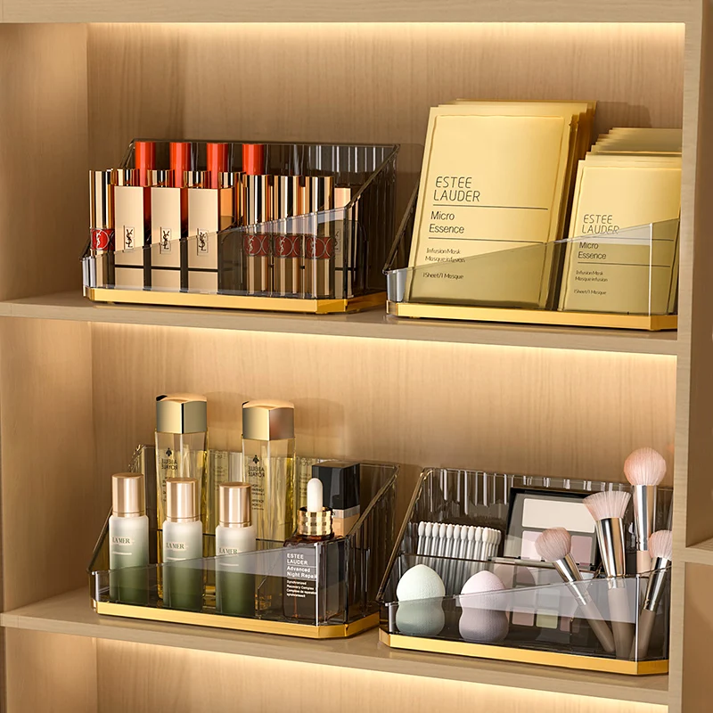 Luxury Makeup Organizer Desktop Bathroom Makeup Brush Storage Box Office Pen Box Makeup Brush Organizer Lipstick Storage Box 4